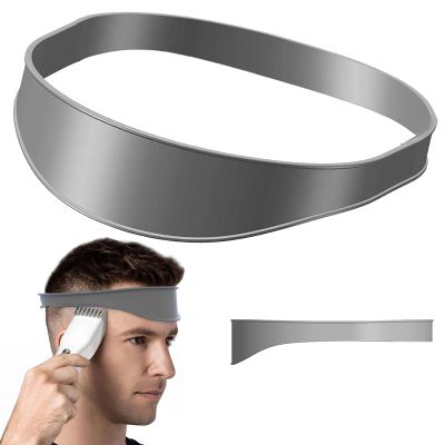 Neckline Shaving Template and Hair Trimming Guide, High-Grade Curved Durable Silicone Haircut Band for DIY Home Haircuts Fade and Taper Guide for Clippers-Gray