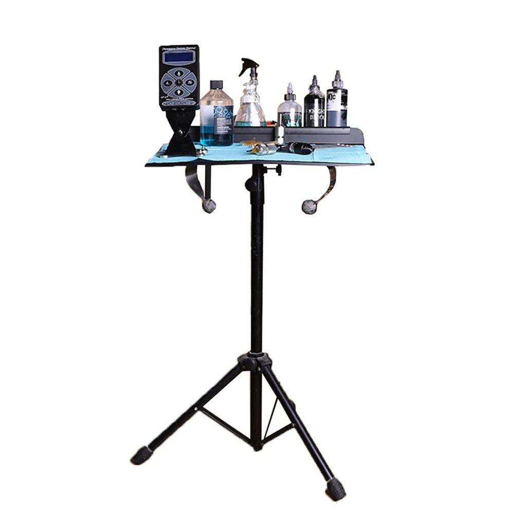 Tattoo Work Station Large Portable Mobile Tattoo Desk Table Detachable Tripod Stand Adjustable Pro Tattoo Desk Table for Beauty Salon and Tattoo Studio