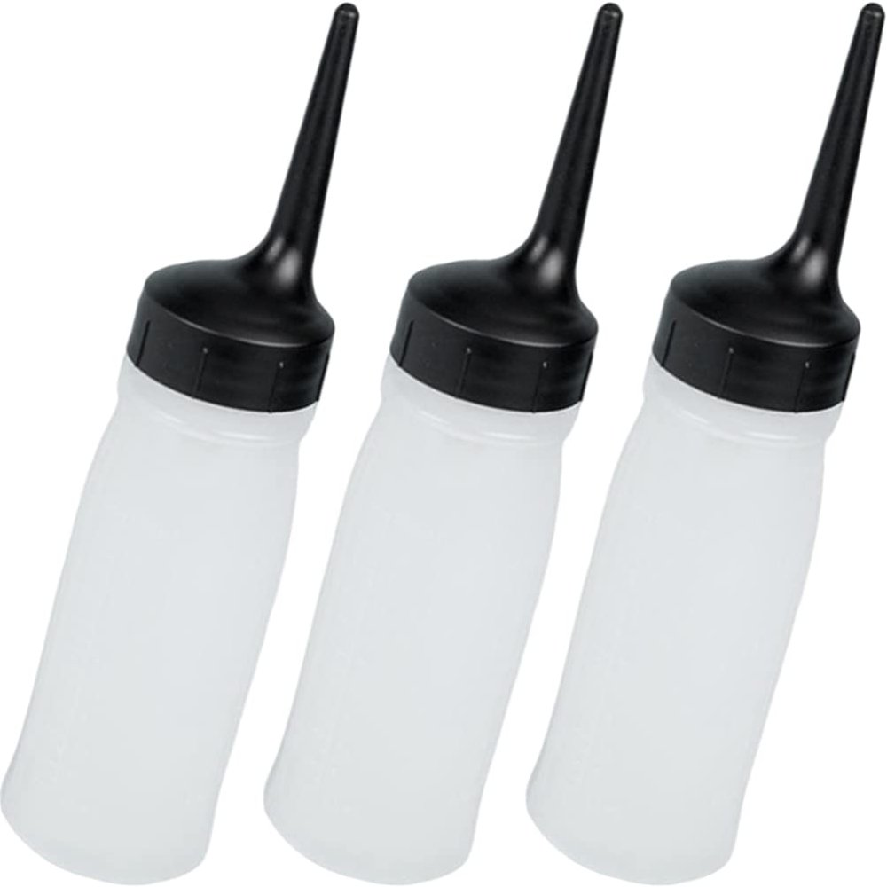 FRCOLOR 3pcs Hair Dye Applicator Bottles Graduated Scale for Accurate Color Distribution Refillable Shampoo Containers for Salon Use for Hair Dyes and Liquids