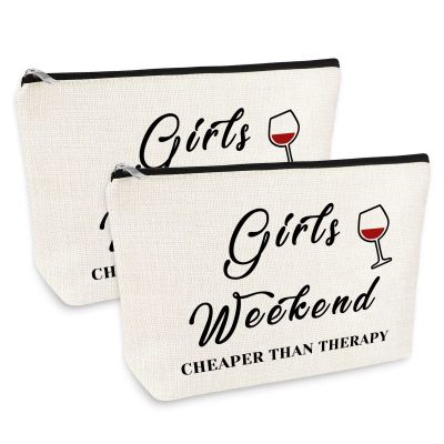 2 Pcs Girls Weekend Gifts Best Friends Friendship Gifts for Women Makeup Bags Bestie Travel Gift Cosmetic Bag Christmas Graduation Wedding Birthday Gift for Sister Friends BFF Travel Make Up Pouch