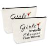 2 Pcs Girls Weekend Gift Travel Makeup Bag Travel Trip Gift for Her Best Friends Bestie Cosmetic Bags Friendship Present Christmas Birthday Graduation Present for Women Girls Cosmetic Pouch view 1