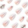 FRUJCDKI French Tip Press on Nails Short Square Fake Nails Pink Full Cover False Nails with Glitter Designs Rhinestones Acrylic Nails White Tip Gradient Artificial Nails Decorations for Women Girls view 3