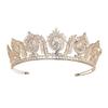QXMYOO Sparkle CZ Diamonds Queen Crowns Wedding Tiaras for Bride Cubic Zirconia Pageant Hair Headpieces Bridal Accessories Party Prom Hair Jewelry (Rose Gold) view 1