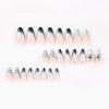 FRUJCDKI Glossy Stilletto Press on Nails Long Almond Fake Nails with Nail Glue Gradient Moon 3D rhinestone False Nails 24Pcs Full Cover Acrylic Nails for Women view 3
