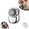 DASHENRAN Mini-Shave Portable Electric Shaver, Electric Razor for Men,Rechargeable Shaver Charging Easy One-Button Use for Home, Car, Travel (Sliver) view 1