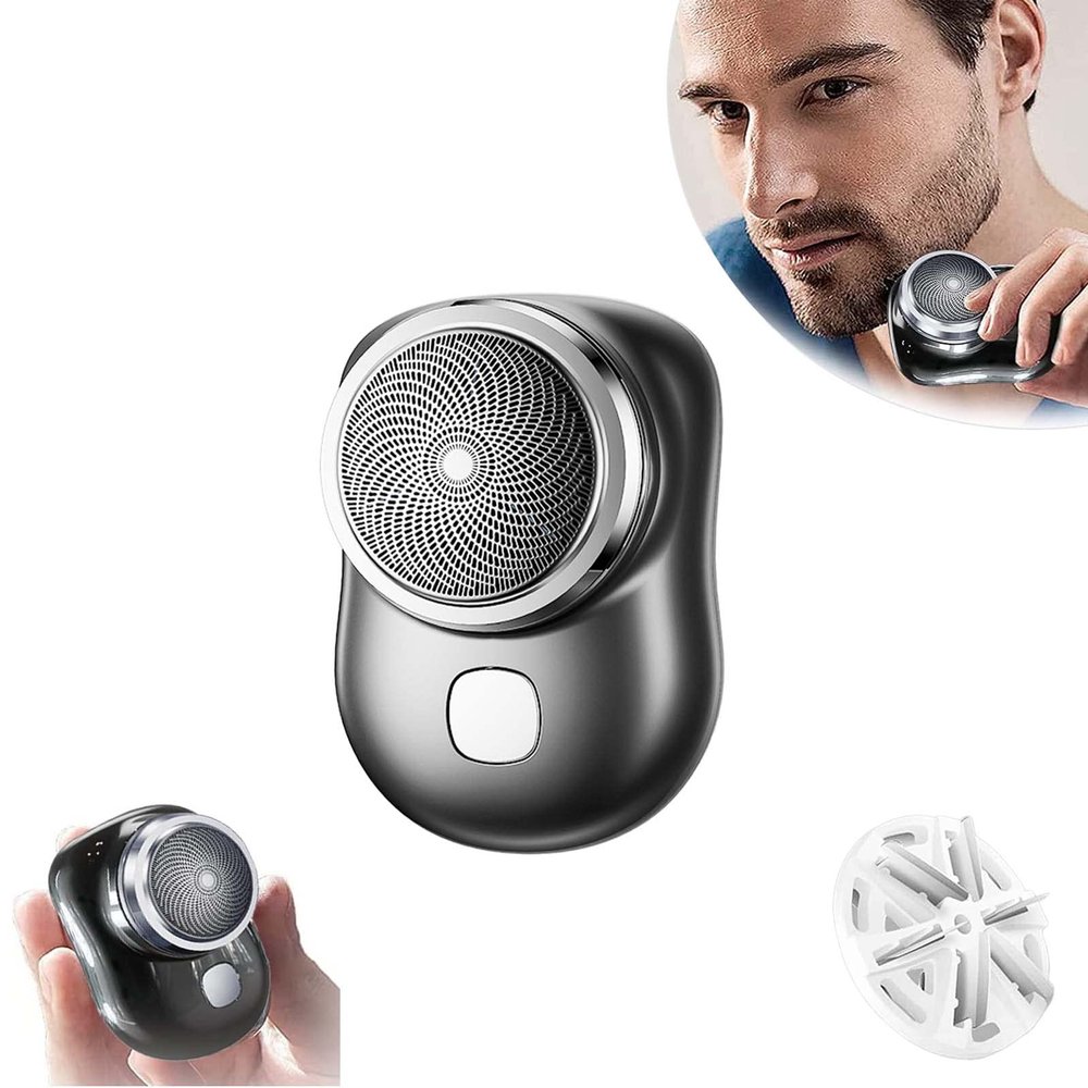 DASHENRAN Mini-Shave Portable Electric Shaver, Electric Razor for Men,Rechargeable Shaver Charging Easy One-Button Use for Home, Car, Travel (Black)