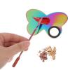 Beaupretty 1set Stainless Steel Butterfly Makeup Mixing Palette Spatula Tool for Nail Art Cosmetics and Pigment Blending Easy to Clean and for Home and Salon Use view 1