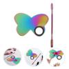 Beaupretty 1set Stainless Steel Butterfly Makeup Mixing Palette Spatula Tool for Nail Art Cosmetics and Pigment Blending Easy to Clean and for Home and Salon Use view 3