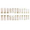 FRUJCDKI Long Fake Black Nails Coffin Nails Pressed Fire Flower Rhinestone Fake Acrylic Nails Tips For Women And Girls 24PCS view 2