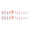 FRUJCDKI 24pcs French Pink Ballerina Dollar Flash Diamond Marshmallow Balls Crystal Long Glossy Coffin Flash Fake Nails Press on Nail False Tips Manicure for Women and Girls view 4