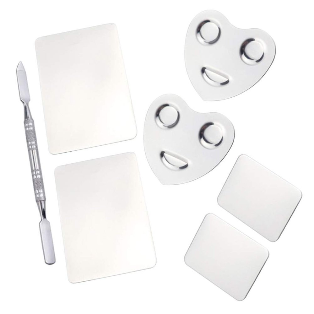 Beaupretty 1set Stainless Steel Nail Art Toning Plate Mixing Tray for Nail Beauty for Professionals Home Use Makeup