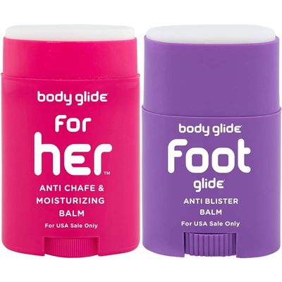 BodyGlide For Her Anti Chafe Balm (1.5oz) and Body Glide Foot Glide Anti Blister Balm (0.8oz)