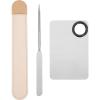 Beaupretty 1set Stainless Steel Makeup Mixing Palette with Spatula for Foundation Nail Art Cosmetic Mixing Tray for and Projects view 1
