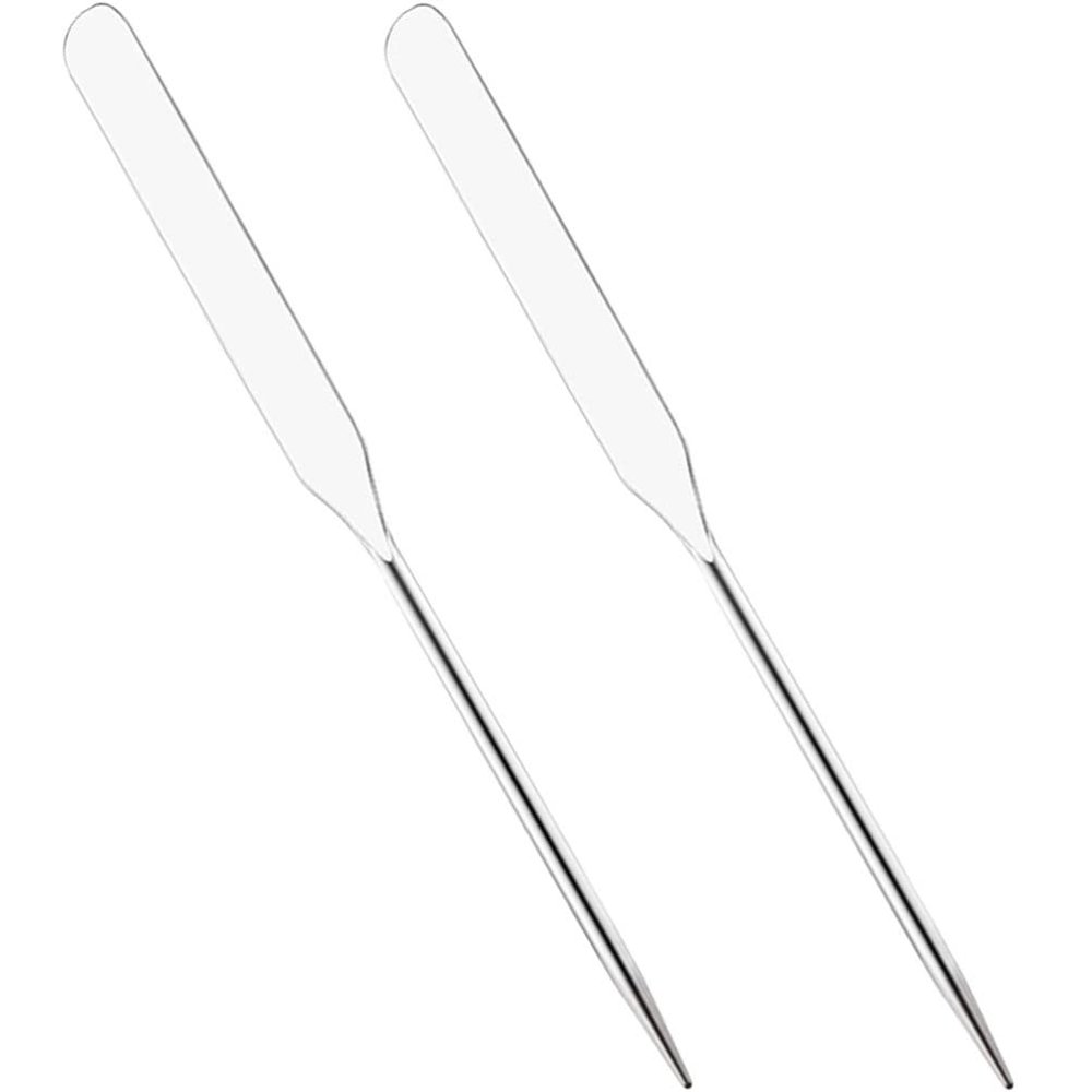 Beaupretty 2pcs Stainless Steel Makeup Mixing Spatula Cosmetic Mixer Tool for Foundation and Nail Art for Beauty Salons and Home Use