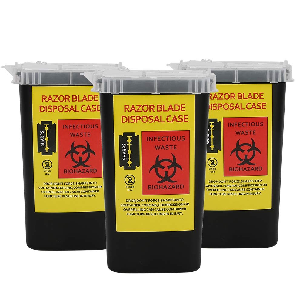 3pcs Waste Needle Storage Box, Blade Syringe Needle Trash Container Case