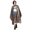 TopTie Custom Print Satin Salon Client Cape Hair Cutting Apron low water permeability Hairdressing Gown with Window-Coffee view 1