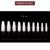 24 PCS Press on Nails Maple Pattern Fake Nails Long Fake Nails Shiny Flame Fake Nails Rhinestone False Nails Shiny Red Fake Nails Gifts for Women and Girls view 3