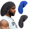 Leeven 2 PCS Unisex Bonnet Sleep Cap for Dreadlocks and Long Hair - Dreads Head Wrap Locs Caps for Men and Women - Black, Blue view 1