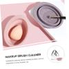 FRCOLOR 3sets Silicone Makeup Brush Cleaner Mat Drying Basket Textured for Cleaning of Brushes Sponges Makeup Tools view 4