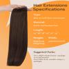 DOORES Sew in Hair Extensions, 18 Inch 100g Light Dark Brown, Human Hair Extensions Sew in Straight Hand Tied Weft for Women view 2