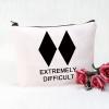 POFULL Funny Skiing Gift Extremely Difficult Double Black Diamond Cosmetic Bag Snowboarder Gifts (Extremely Difficult Cosmetic Bag) view 2
