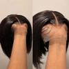 Jnymell Short Bob Human Hair Lace Front Wigs HD Transparent 13X4 Lace Frontal Brazilian Wigs Pre Plucked Bleached Knots 150% Density Bob Straight Lace Front Human Hair Wigs Pre Plucked 14Inch view 3