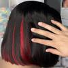 RIVPOIG Highlight Ombre Red with Natural Black Color Brazillian Human Hair Wigs 180% Density 13X4 Lace Front Wig for Black Women Transparent HD Lace (10inch, 13x4 Lace Front Wig) view 3