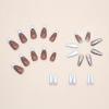 FRUJCDKI Wedding Nail Pearl White French Press on Nails Medium Short Square,rhinestone Fake Nails,Reusable Finger Nails Press on,Ready-to-Wear Jelly Nails Kit,24 Soft Natural Nails Set view 3