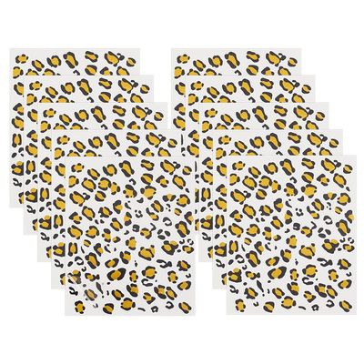 OLYCRAFT 10 Sheets Temporary Cheetah Leopard Print Tattoo Stickers 5x6 Inch Face Stickers Removable for Women Art Party Decor Halloween Costume Black & Gold