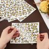OLYCRAFT 10 Sheets Temporary Cheetah Leopard Print Tattoo Stickers 5x6 Inch Face Stickers Removable for Women Art Party Decor Halloween Costume Black & Gold view 3