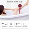 1 Set Electric Shower Brush Back Shower Supplies Bath for Shower Silicone Scrubbers Brush Exfoliator Bath Handle Shower Brush Body Purple Abs view 2