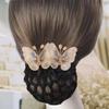 2 Pcs Women Net Barrette Embroided Butterfly Mesh Clip Headdress Classic Hair Bun Cover Net Hair Net for Hair Clip Decor Pink Purple view 3