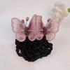 2 Pcs Women Net Barrette Embroided Butterfly Mesh Clip Headdress Classic Hair Bun Cover Net Hair Net for Hair Clip Decor Pink Purple view 4