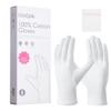 COOLJOB 100% Cotton Gloves, 6 Pairs White Cotton Gloves for Dry Hands Moisturizing & Eczema, Overnight Lotion, Sleep & Spa Treatment for Women & Men, Breathable Work Glove Liners, Medium Size view 1