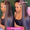 13x4 HD Lace Frontal Closure 12 Inch Straight Lace Frontal Human Hair 100% Unprocessed Brazilian Virgin Hair Ear to Ear Swiss HD Transparent Lace Closure Only Pre Plucked 1B Black view 3