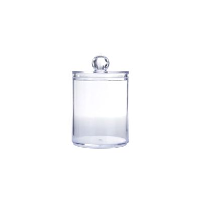 EKAYG Transparent Cotton Puff Storage Box Square Round Cotton Swab Desktop Dustproof Clear Makeup Jewelry Organizing Box
