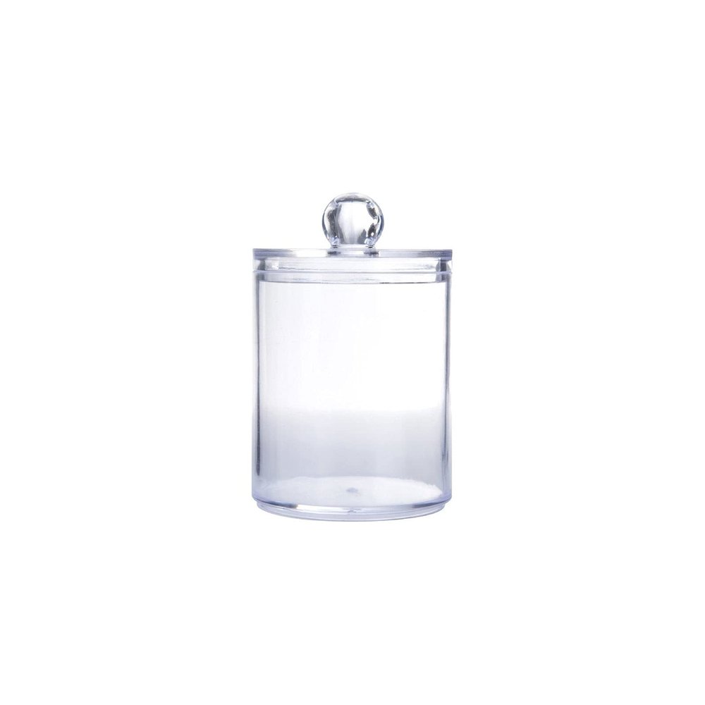 EKAYG Transparent Cotton Puff Storage Box Square Round Cotton Swab Desktop Dustproof Clear Makeup Jewelry Organizing Box