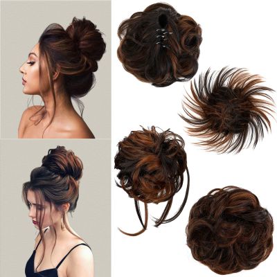 4 Pcs Messy Hair Bun Hairpiece Fake Hair Bun Messy Bun Scrunchie Hair Pieces for Updos Bun Wig Hair Extensions Pieces for Women