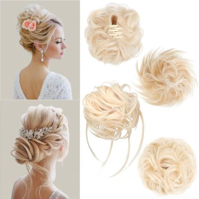 4 Pcs Messy Hair Bun Hairpiece Fake Hair Bun Messy Bun Scrunchie Hair Pieces for Updos Bun Wig Hair Extensions Pieces for Women
