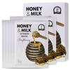 BOM COSMETICS Honey & Milk Vitamin Mask 10ea 0.84 oz Deep Hydration, Sensitive Skin Friendly Hypoallergenic Sheet Mask With Honey & Milk Extract & 13 Vitamins, Korean Skincare Face Mask view 1