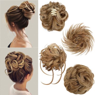 4 Pcs Messy Hair Bun Hairpiece Fake Hair Bun Messy Bun Scrunchie Hair Pieces for Updos Bun Wig Hair Extensions Pieces for Women