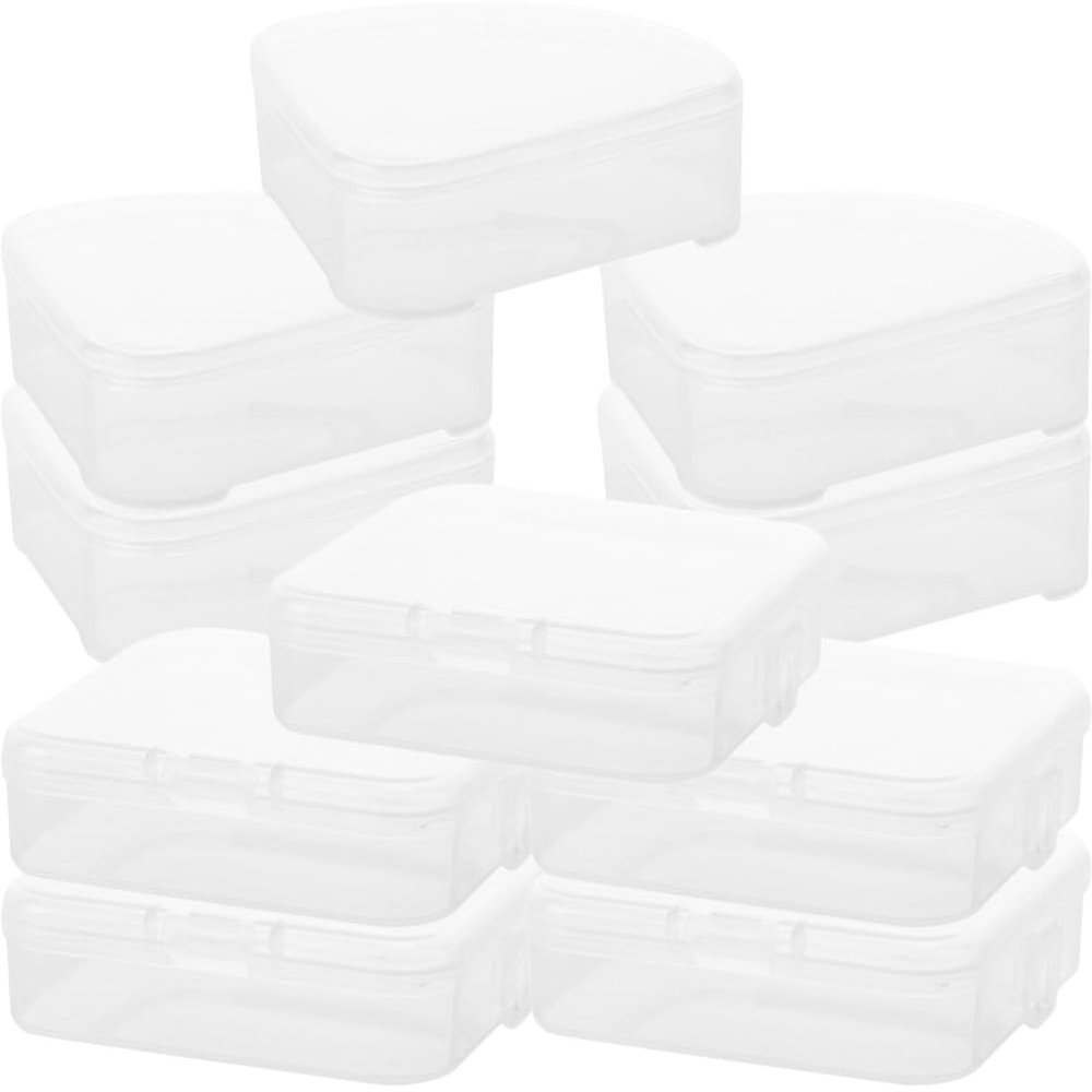 Beavorty 10Pcs Makeup Sponge Storage Box Portable Travel Makeup Sponge Powder Puff Case