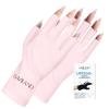 SAVILAND U V Gloves for Nails: UPF80+ Professional U V Gloves for Manicures, Anti UVA & UVB 999+ U V Glove for Gel Nail Lamp Skin Care Fingerless Glove Prevent Hands from U V Harm (Light Pink) view 1