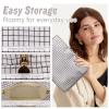 Nylon Large Checkered Makeup Bag Travel Pouch for Women, Big Preppy Makeup Bag Cute Cosmetic Zipper Pouch Purse,Waterproof Toiletry Bag Clutch Makeup Brush Organizer Pouch for Ladies Girls(Checkered) view 3