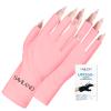 SAVILAND U V Gloves for Nails: UPF200+ High-tech Professional U V Gloves for Manicures, Anti UVA & UVB 999+ U V Gloves for Gel Nail Lamp Skin Care Fingerless Gloves Prevent Hands from U V Harm (Pink) view 1
