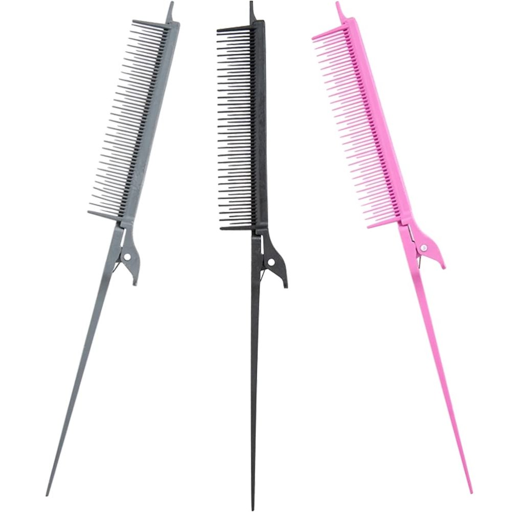 FRCOLOR 3pcs Rat Tail Teasing Comb for Hair Stylist Hair Combs for Coloring Cutting and Styling for All Types