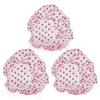 3PCS Shower Caps, Elastic Reusable Waterproof Plastic Shower Cap for Women Ladies Spa Salon Red view 1