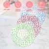 3PCS Shower Caps, Elastic Reusable Waterproof Plastic Shower Cap for Women Ladies Spa Salon Red view 2