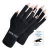 SAVILAND UV Gloves for Nails: Professional UPF200+ U V Glove for Gel Manicures Anti UVA & UVB 999+ Gloves for Gel Nail Lamp Fingerless U V Light Glove for Prevent Hands from UV Harm (Black) view 1