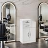 BarberPub Locking Barber Station with 2 Drawers Cabinet Beauty Salon Storage Equipment with Holders for Hair Stylist Spa 2005 (White) view 2